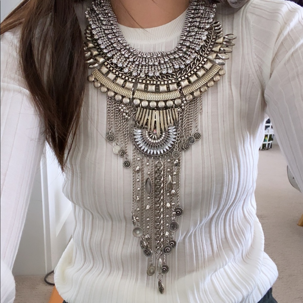 Dylanlex inspired silver statement necklace